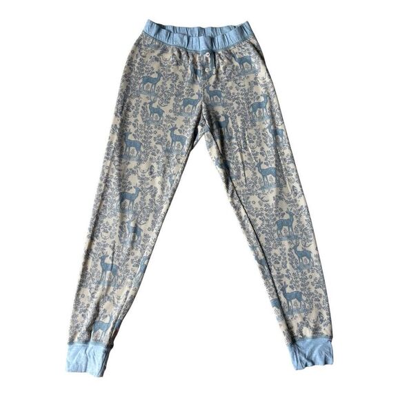 Free People Chill Evening Fairisle Pajamas Pants size S Cream Blue - Picture 3 of 8